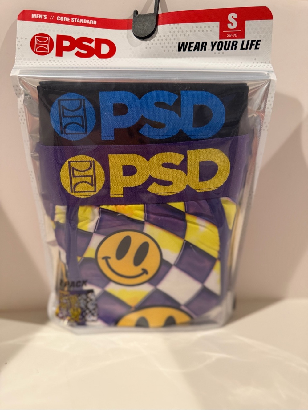 PSD 2 pack Men's Boxer Briefs - Smiley Checkerboard